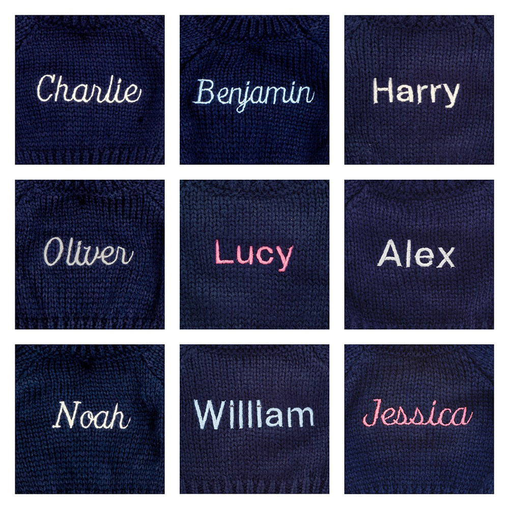 Bashful Cream Bunny with Personalised Navy Jumper - Image 2