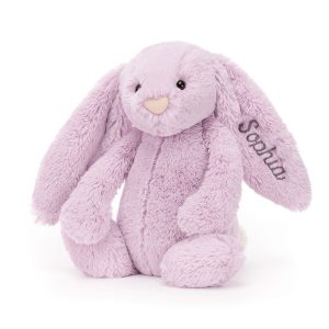 Personalised Bashful Lilac Bunny Medium