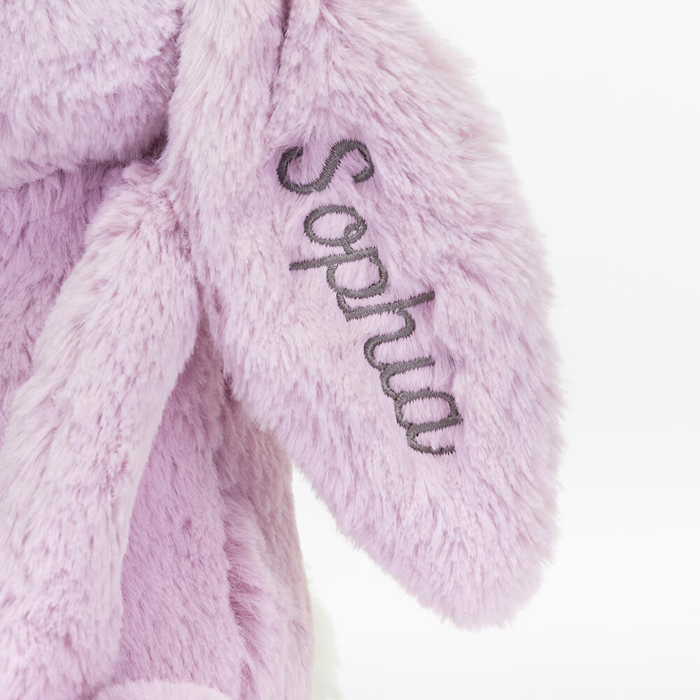 Personalised Bashful Lilac Bunny Medium - Image 2