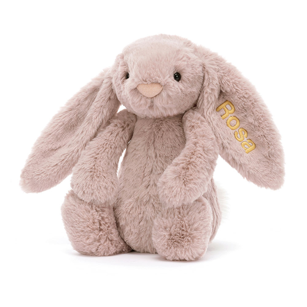 Personalised Bashful Luxe Bunny Rosa Medium