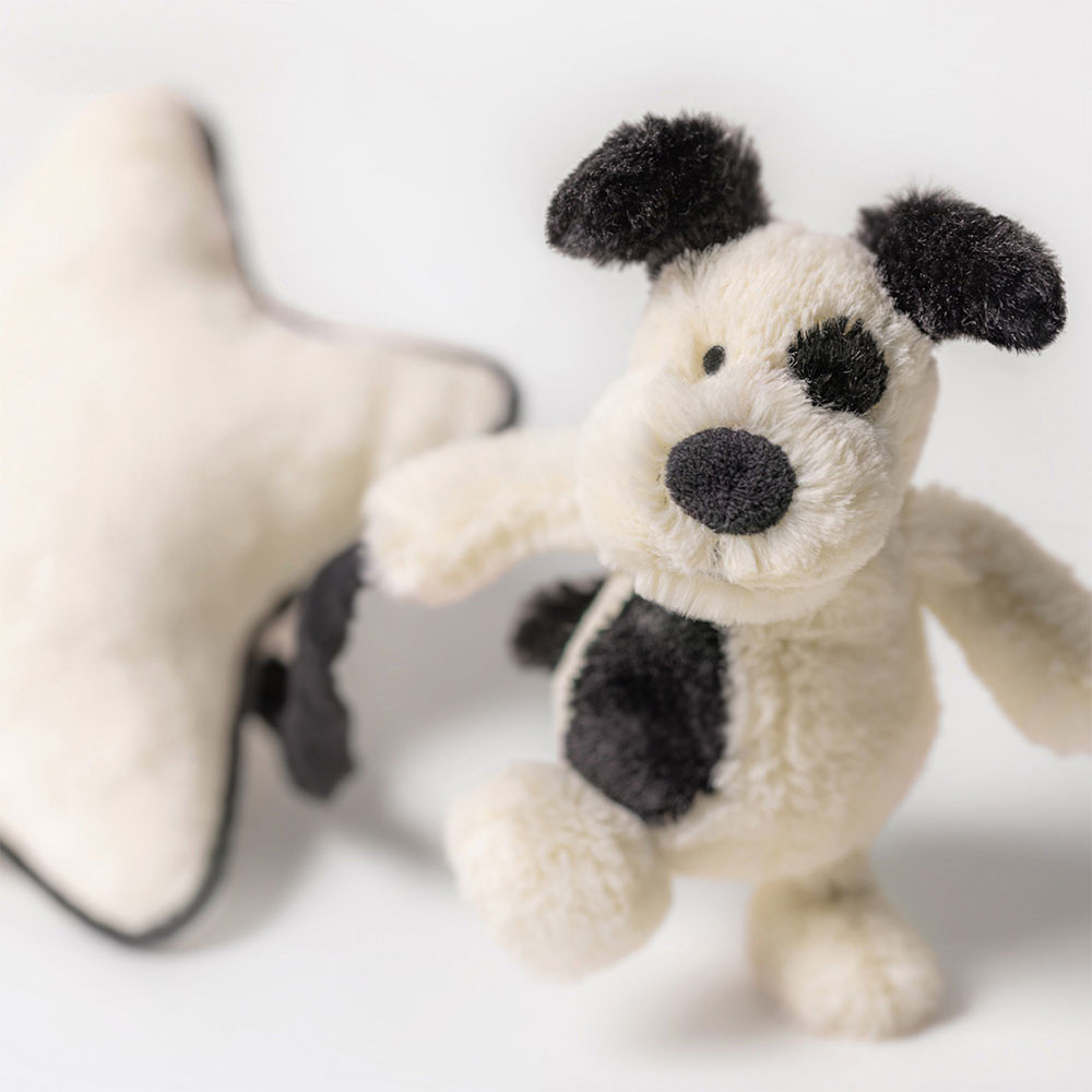 Bashful Rufferty Black & Cream Puppy Musical Pull - Image 2