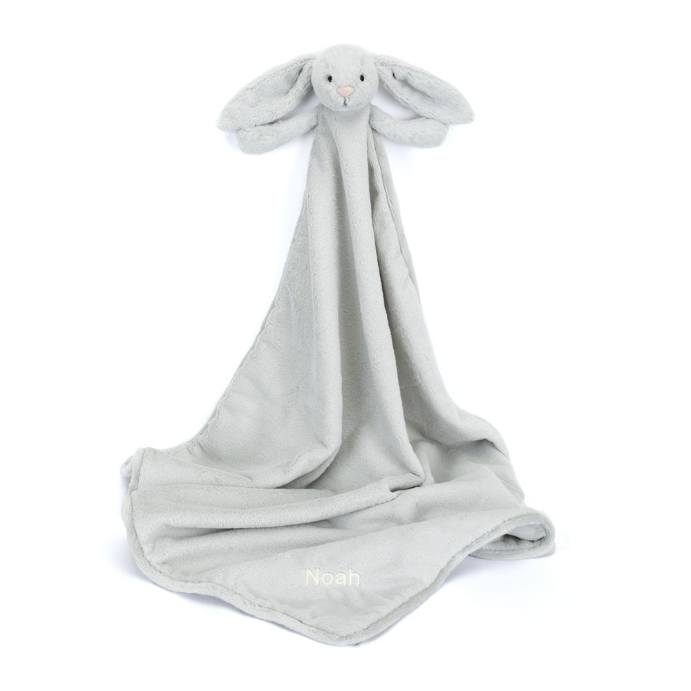 Personalised Bashful Silver Bunny Blankie
