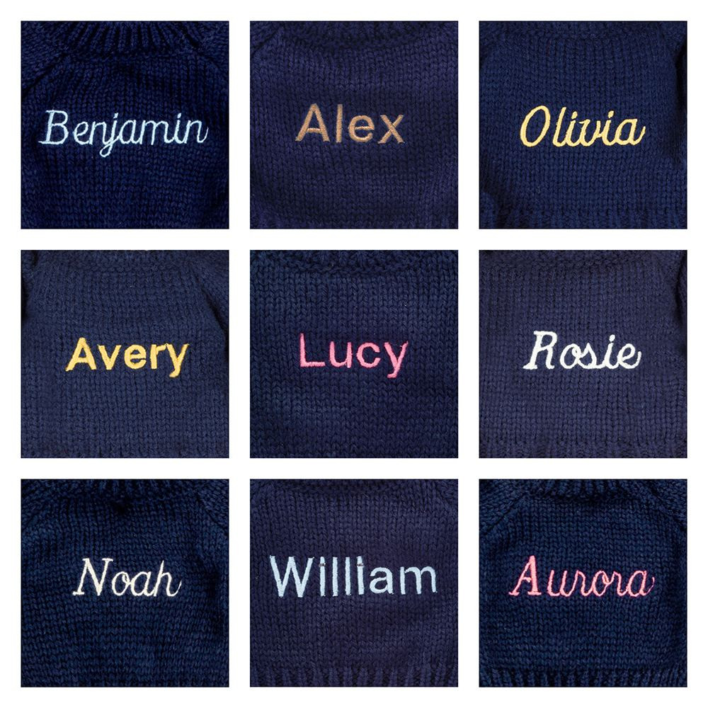 Blossom Beige Bunny 'Petal' with Personalised Navy Jumper - Image 2