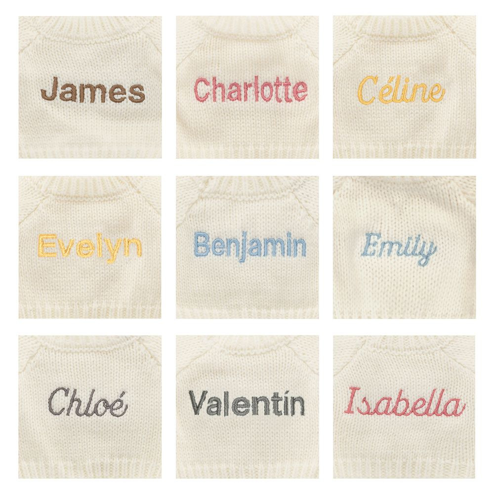 Blossom Beige Bunny 'Petal' with Personalised Cream Jumper - Image 2