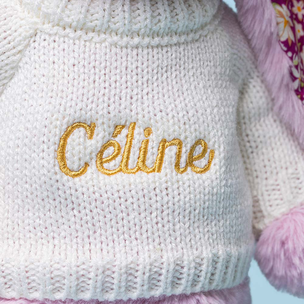 Thistlepop Blossom Luxe Bunny with Personalised Cream Jumper - Image 2