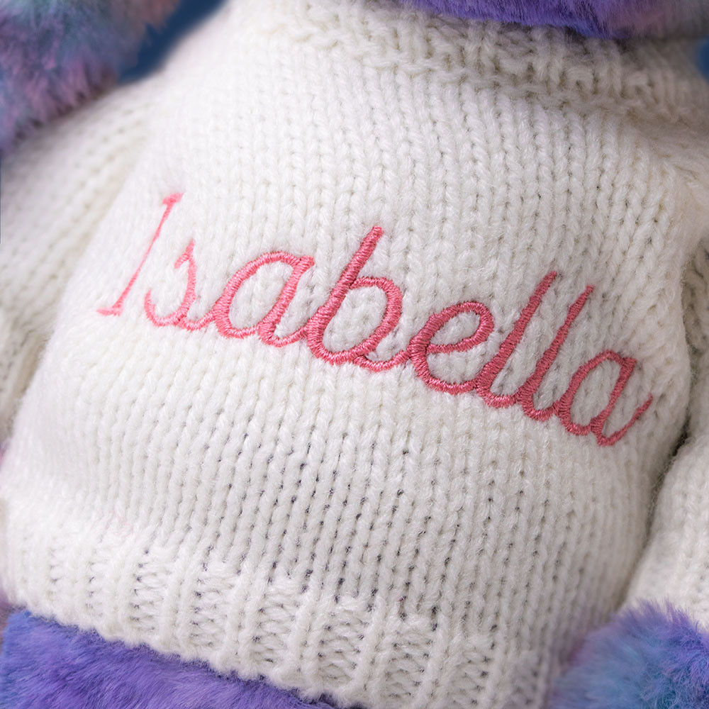 Zodihop Luxe Bunny with Personalised Cream Jumper - Image 2