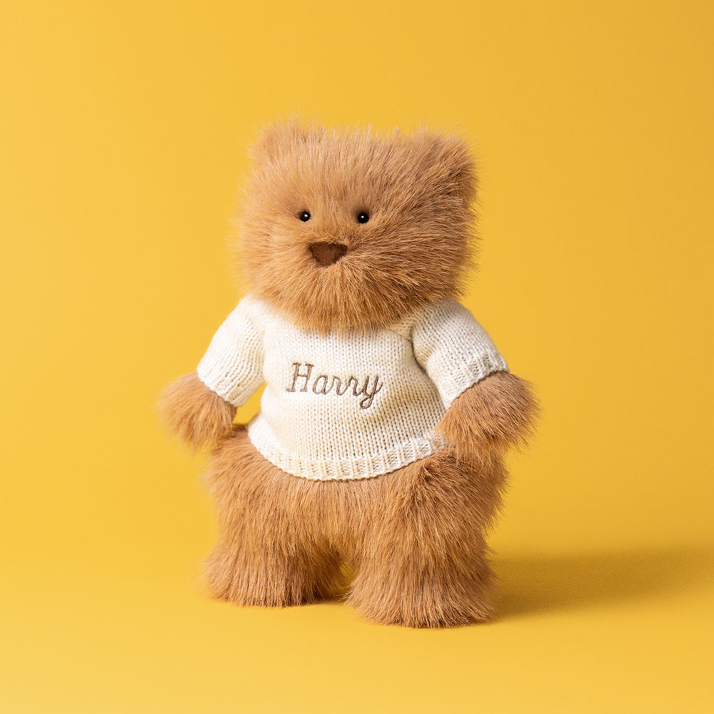 Bartholomew Bear Bouffant with Personalised Cream Jumper - Image 2